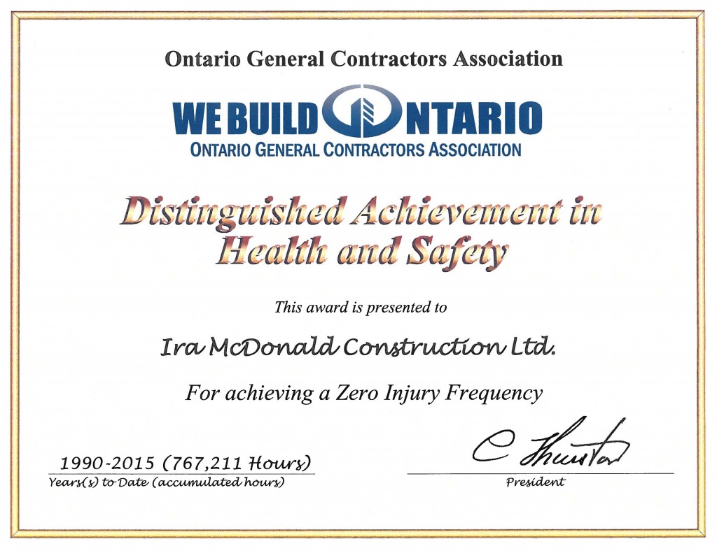 OGCA Zero Frequency Certificate 2015
